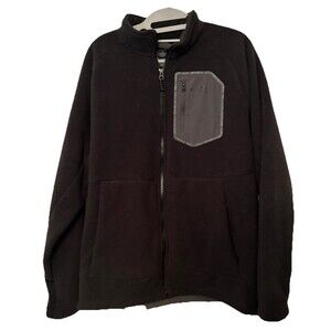 The North Face Mens Chimborazo A33X Black Full Zip Fleece Jacket Size L